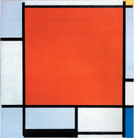 Piet Mondrian  Composition with Large Red Plane, Bluish Gray, Yellow, Black and Blue 1922